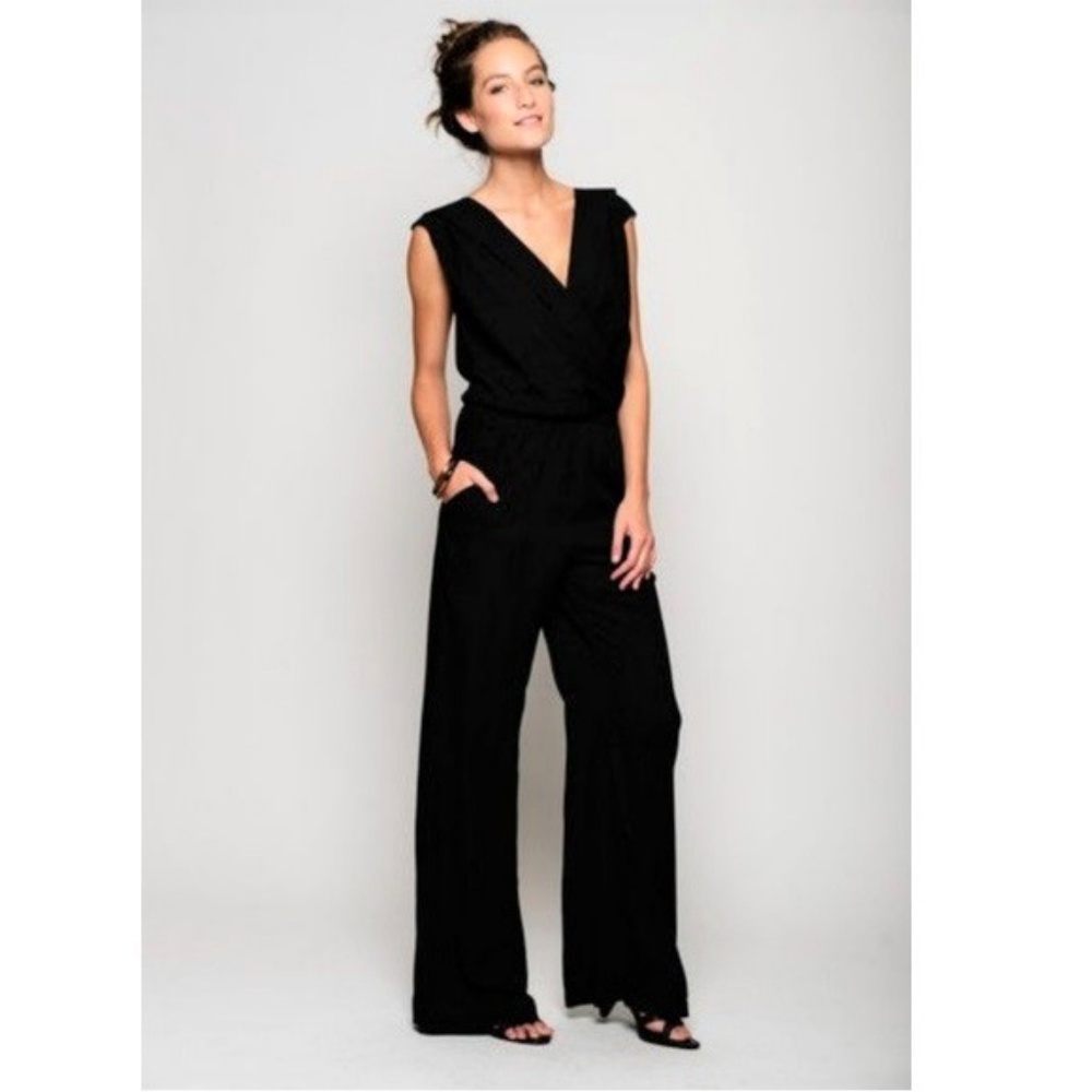 Oliver Grace Black Wide Leg Long Pant Jumpsuit